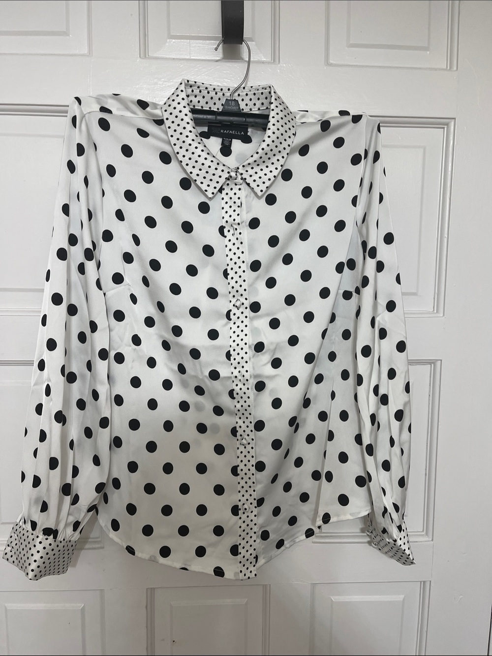 Rafaella White Blouse with Black Polka Dots